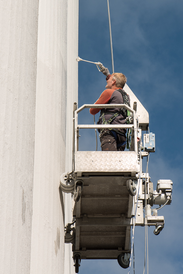 Maling af silo med lift